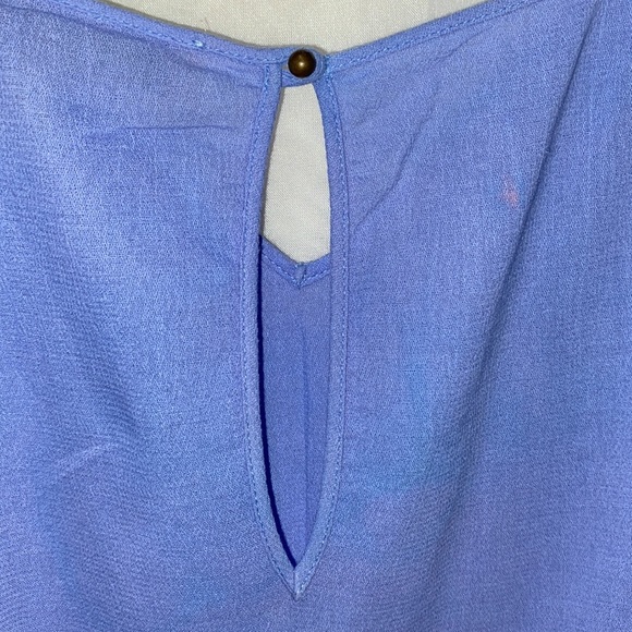 LAZUL BABY BLUE ROMBER DRAWSTRING WAIST V- NECK SZ 1 - Picture 9 of 10